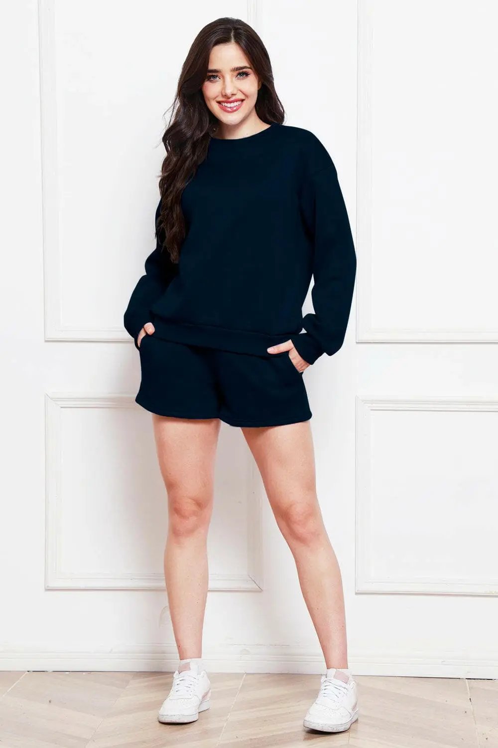 Cozy sweatshirt and shorts set - Love Salve